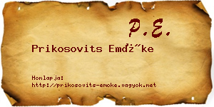 Prikosovits Emőke névjegykártya
